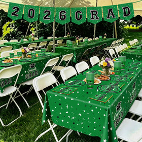 Labrostar waterproof tablecloth 54x108, protects surfaces during celebrations.