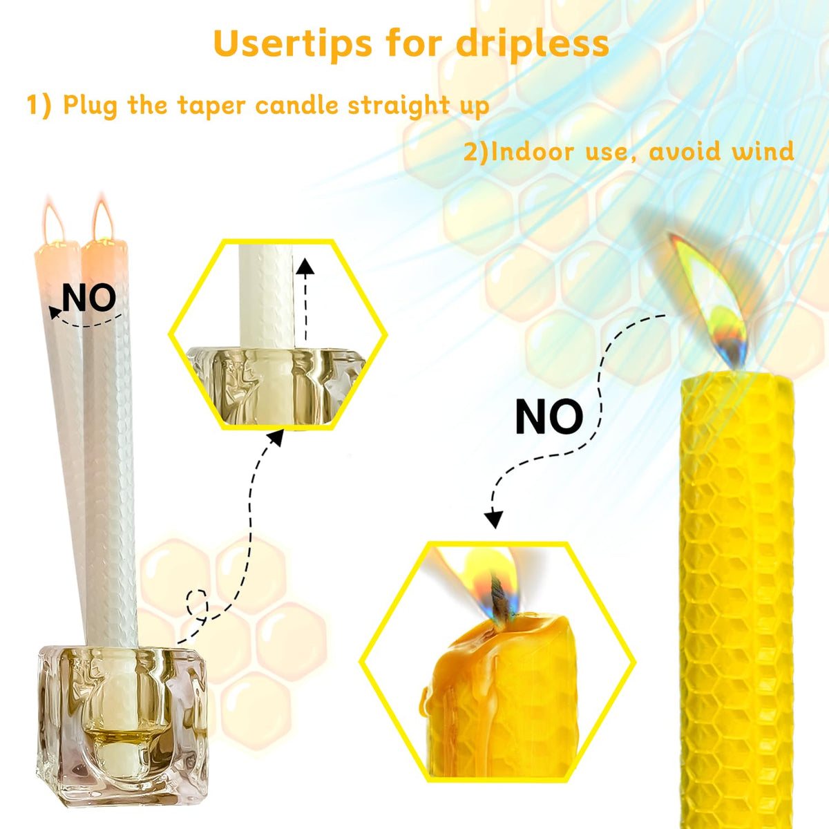 Lacaser rainbow beeswax candles on a dining table for ambiance
