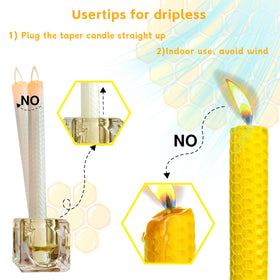 Lacaser rainbow beeswax candles on a dining table for ambiance