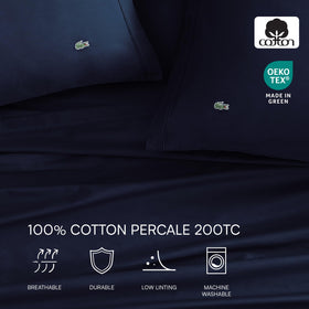 Lacoste color palette bed ambience with versatile solid options.