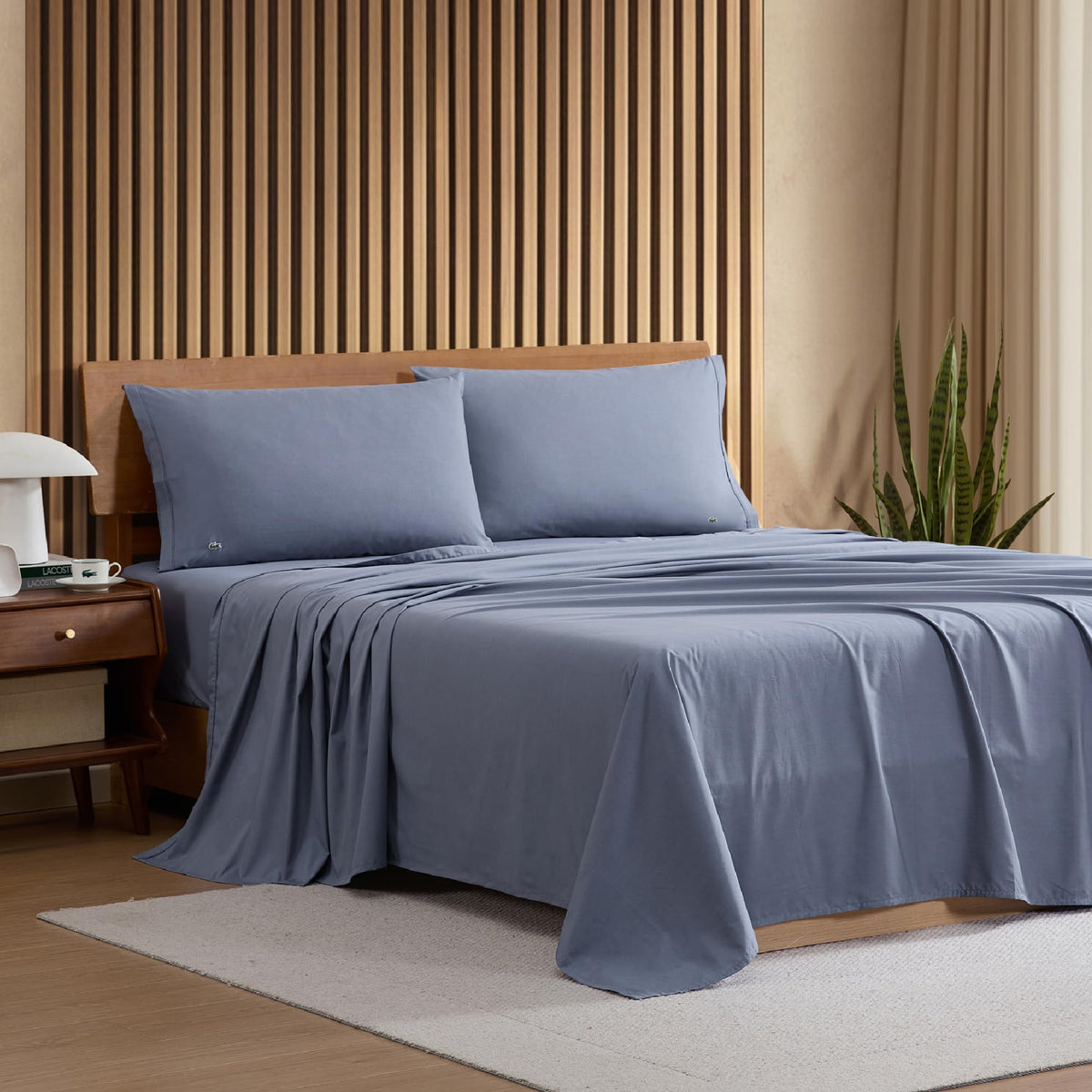 Lacoste Percale 4pc sheet set pillowcases—soft touch for daily comfort.