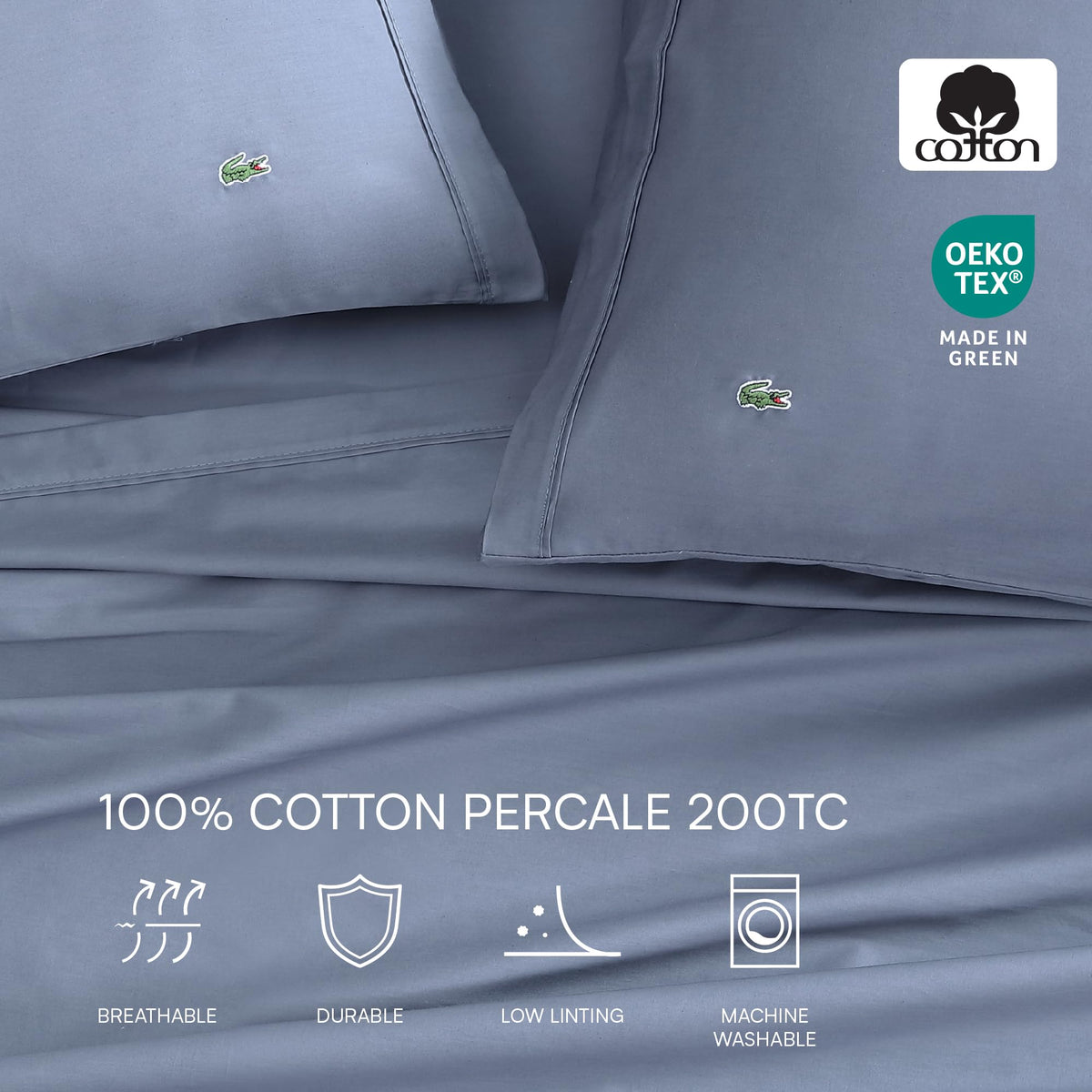 Lacoste vintage indigo colorway—rich aesthetics for stylish bedroom decor.