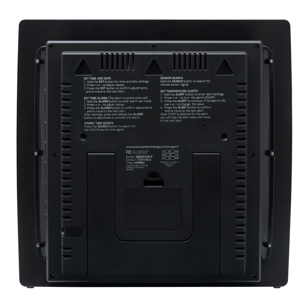 La Crosse BBB86118-INT indoor/outdoor temperature display with trends for comfort planning.