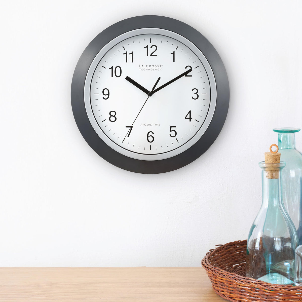 Silver bezel contrast on La Crosse WT-3129B black frame for modern decor