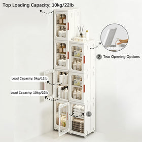 Lacusmall tall narrow storage cabinet durable materials for daily use (PP, PET, PS).