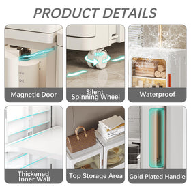 Lacusmall tall narrow storage cabinet open shelves demonstration for bathroom or kitchen use.