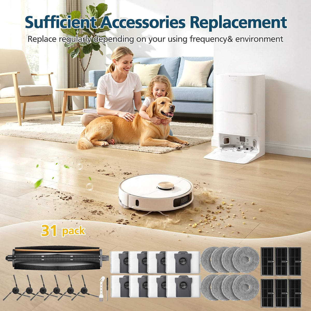 Lacvik Accessory Kit replacement for Dreame and MOVA maintenance