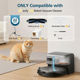 Lacvik C10 side brush reaches corners for edge cleaning.