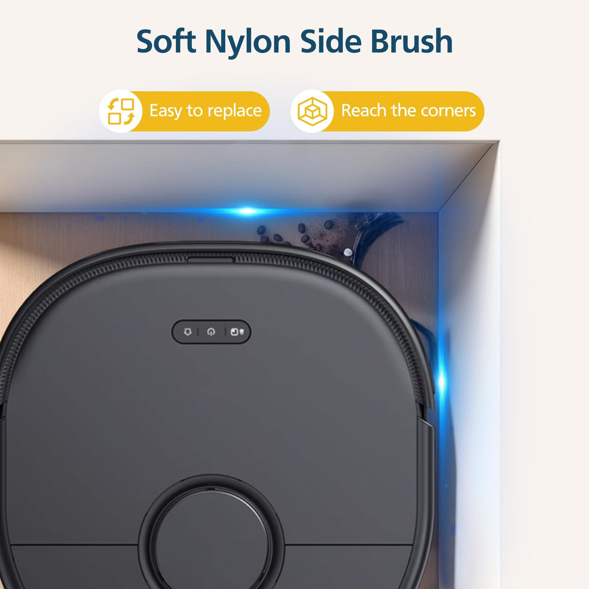 Lacvik eufy X10 Pro Omni cleaning brush aids quick dust removal.