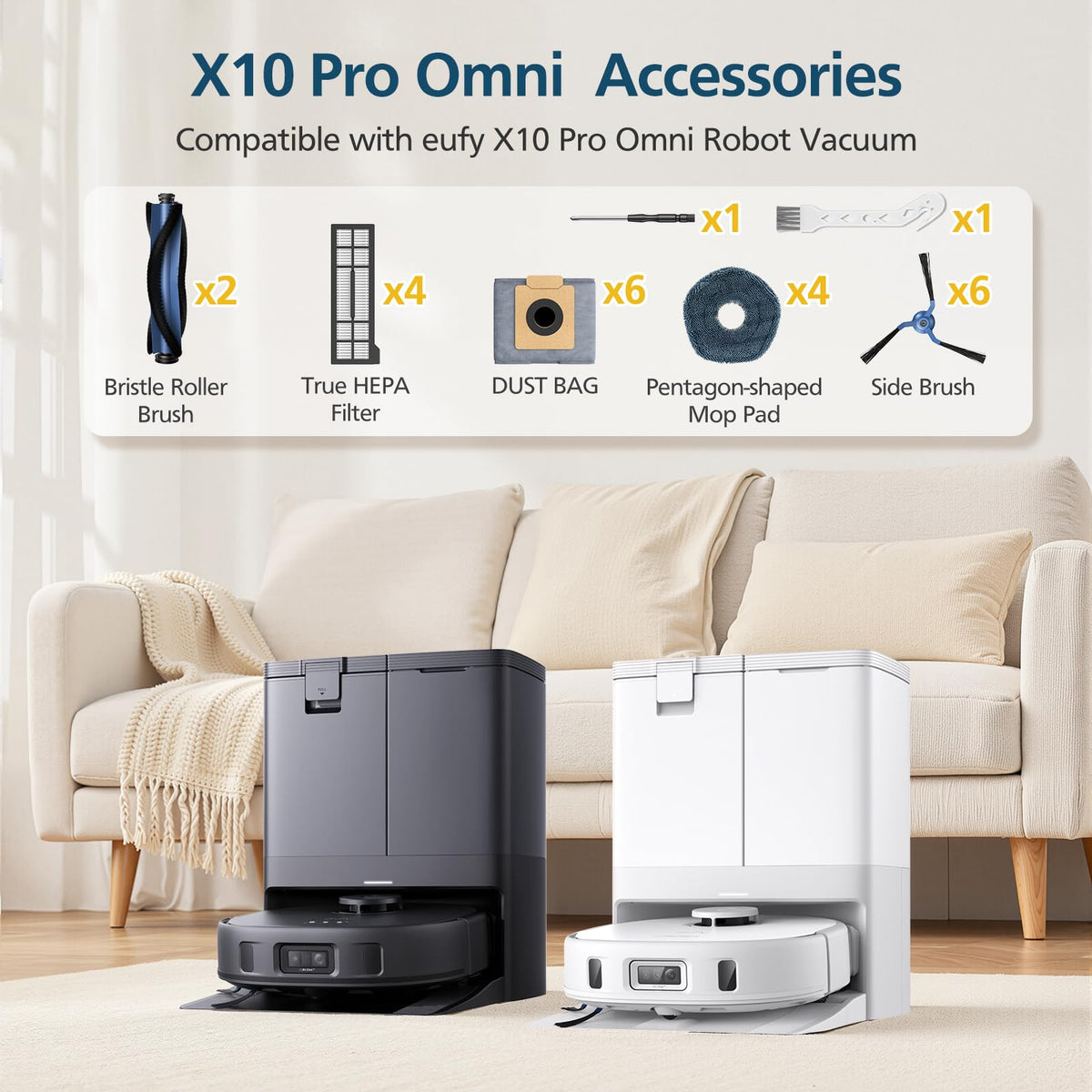 Lacvik eufy X10 Pro Omni HEPA filters keep air cleaner during cleaning.