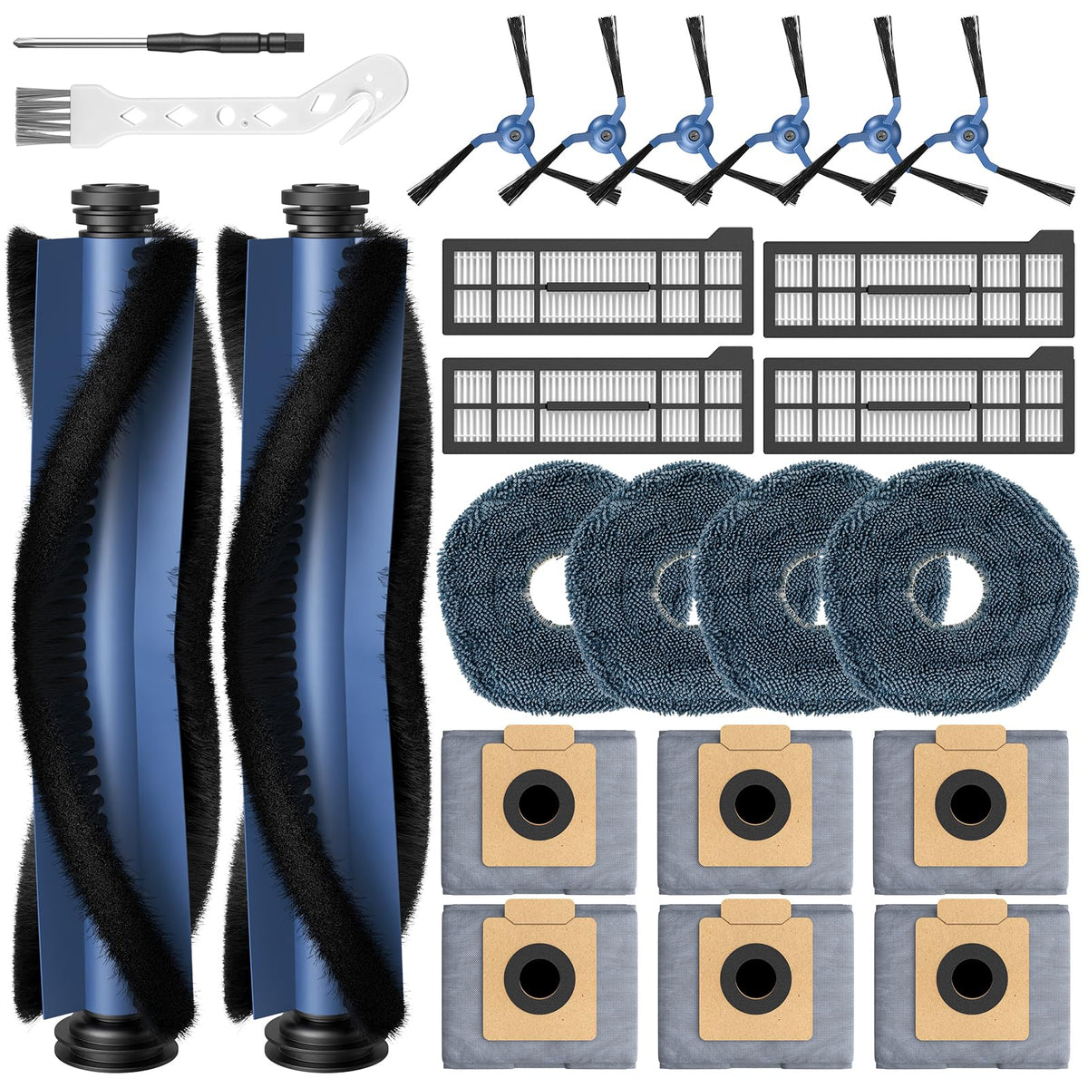 Lacvik eufy X10 Pro Omni main brush replacement for deep carpet pickup.