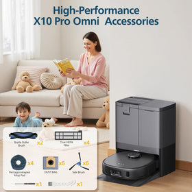 Lacvik eufy X10 Pro Omni packaging image shows complete accessory kit.