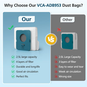 Lacvik large 2.5-liter capacity bags reduce replacements.