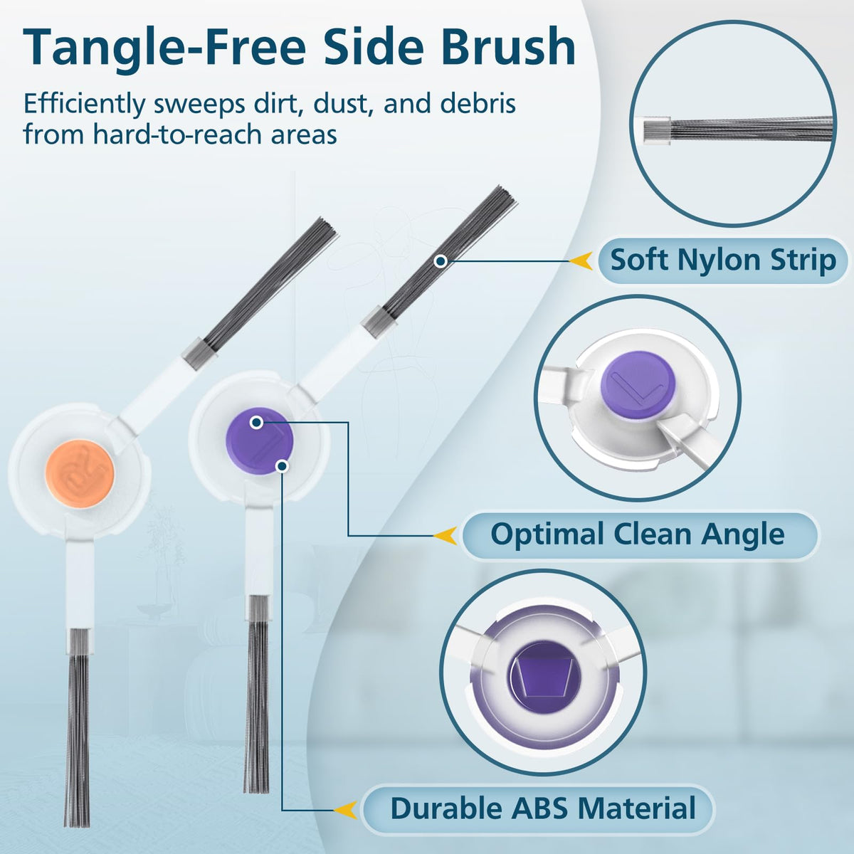 Lacvik Narwal Freo cleaning surface close-up image emphasizing pad and brush quality