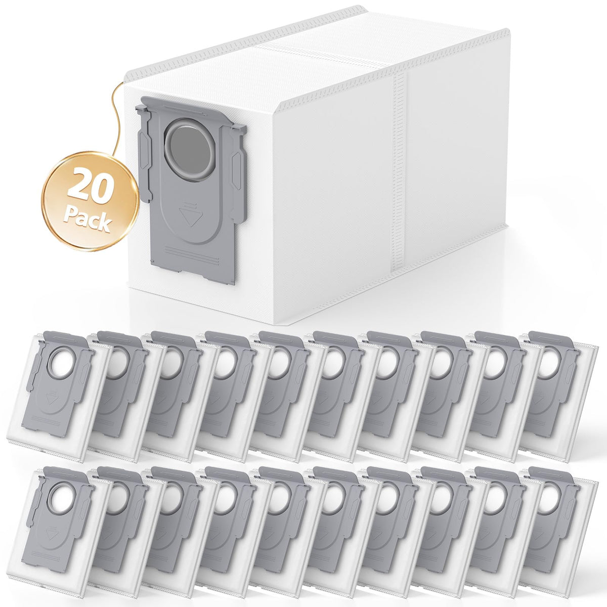 Lacvik 20-pack replacement bags ready for hands-free cleaning