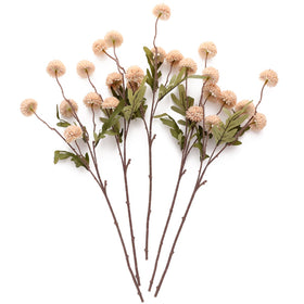 Laelfe artificial pompon mum beige flowers for elegant DIY bouquet filler.