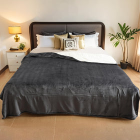 LaffyLo dual-sided flannel sherpa blanket textures for lounging