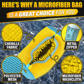 Closeup of Lagarto microfiber fibers inside the shoe bag for gentle washing