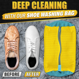 Lagarto XXL shoe bag zipper closure in yellow keeps shoes secure through cycles