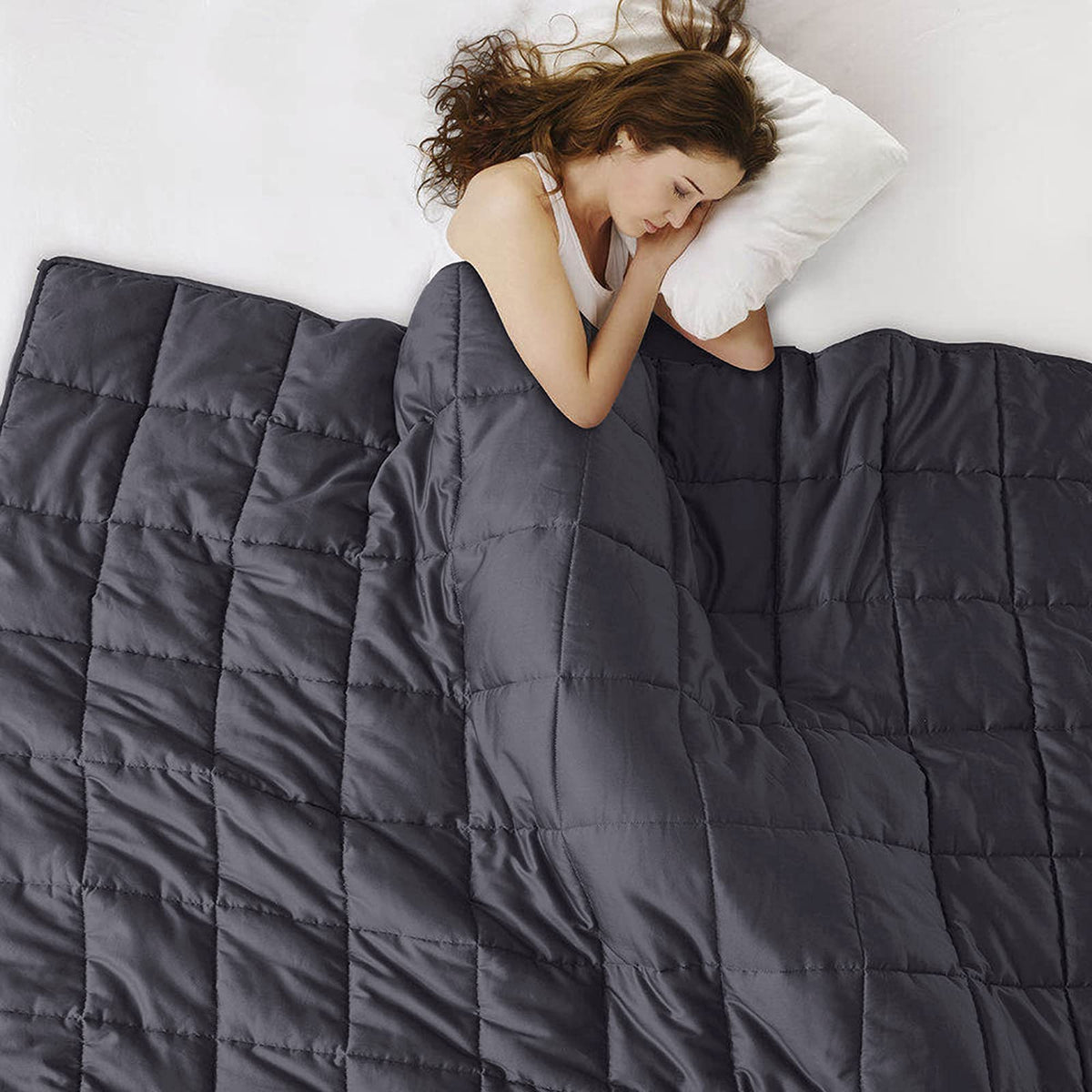 L'AGRATY precise stitching on weighted blanket ensuring bead placement