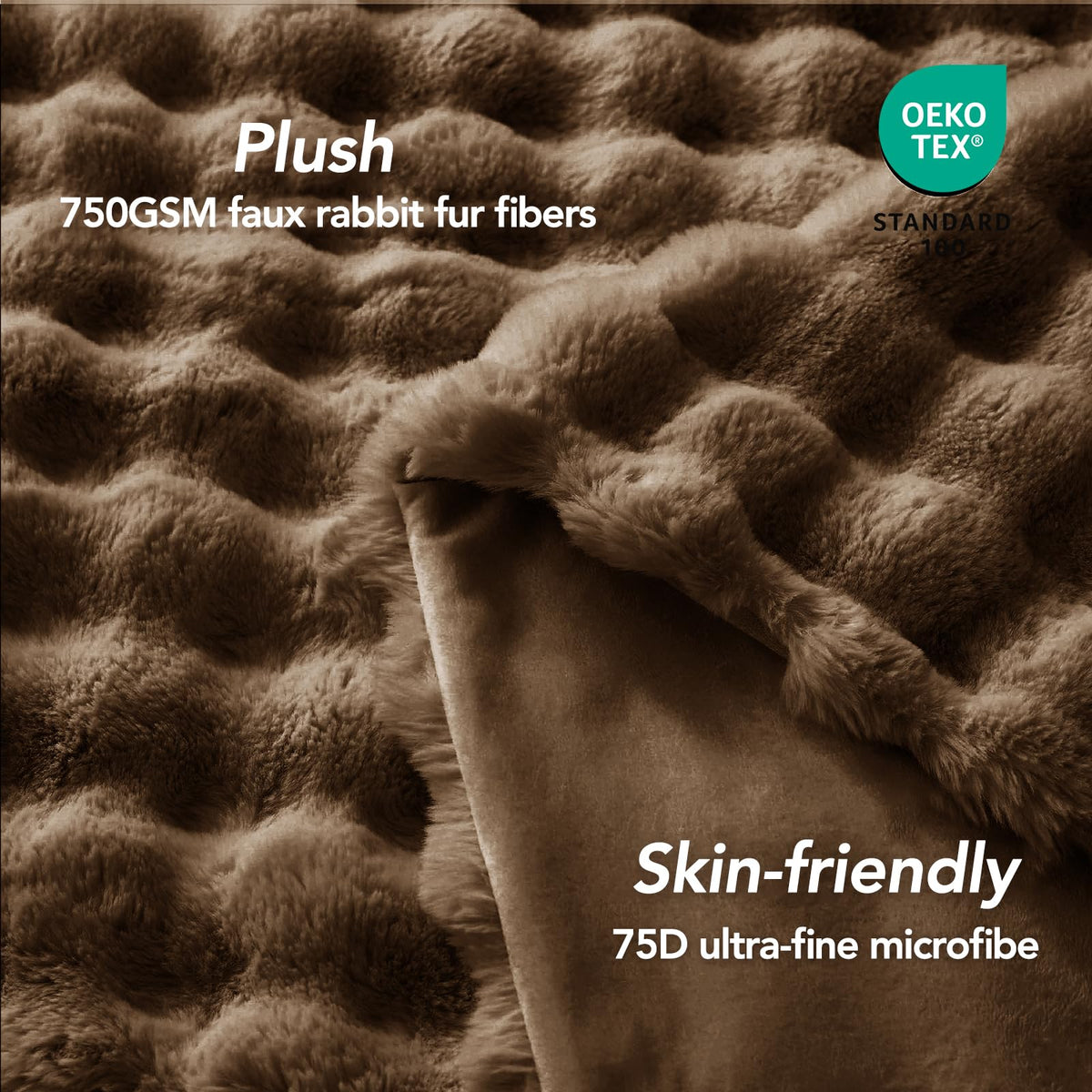 L'AGRATY stylish bubble-design blanket enhances decor while staying warm.