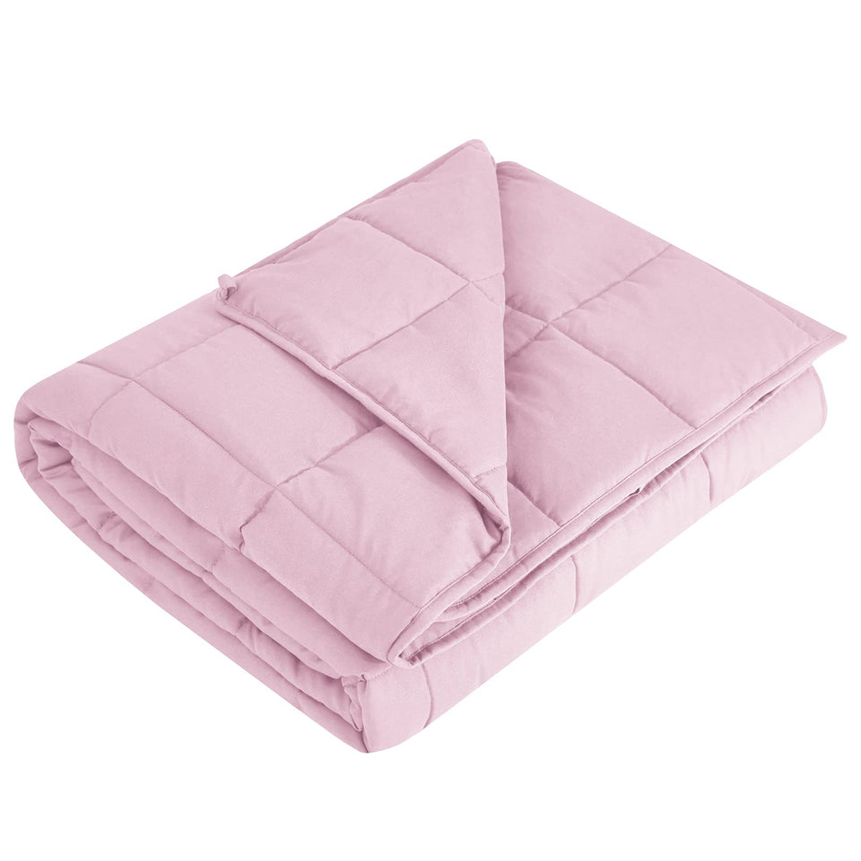 L'AGRATY weighted blanket fabric close-up with soft microfiber for breathable comfort