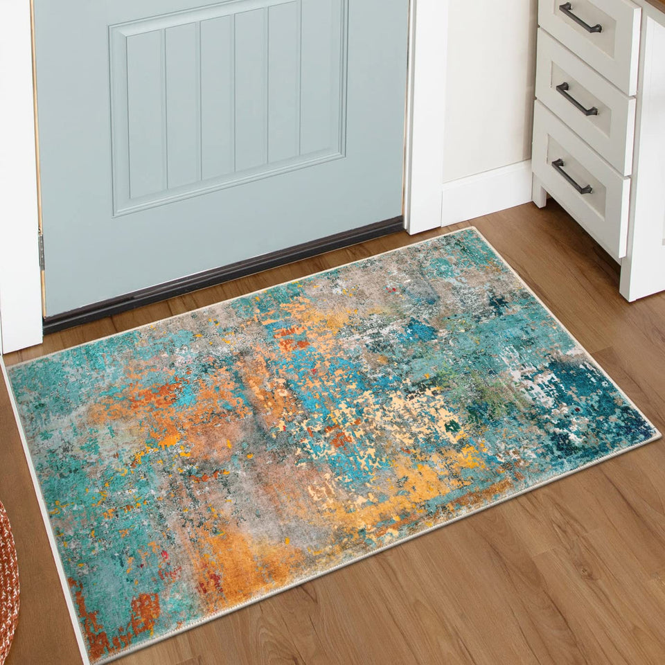 Lahome 2x3 rug for entryway with non-slip base and vibrant colors