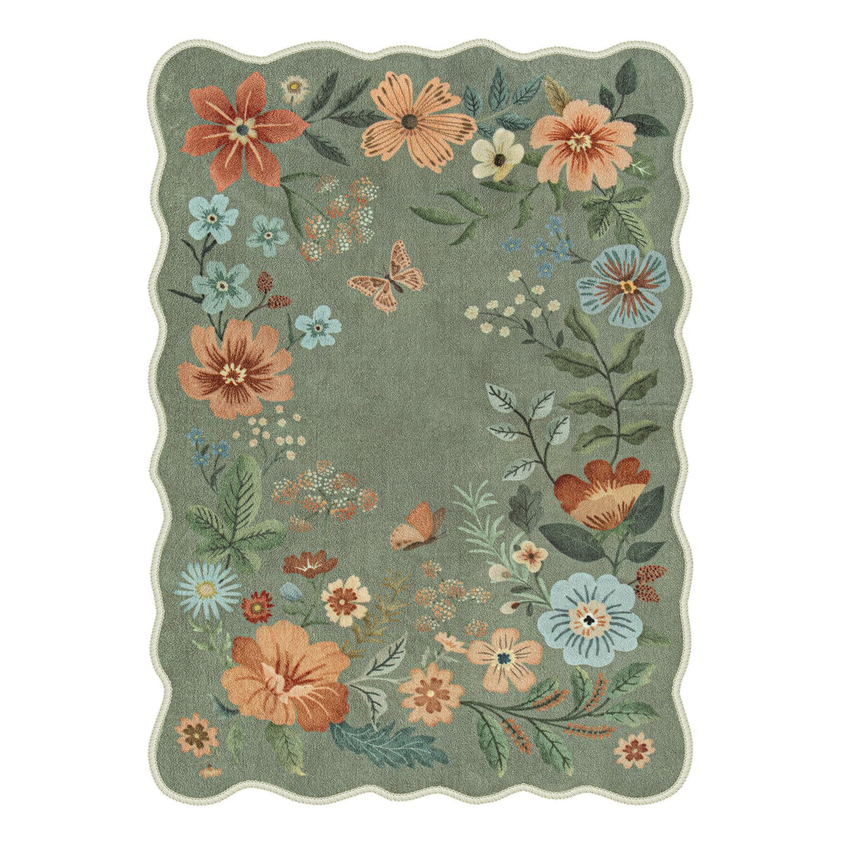 Lahome boho floral rug suits dining rooms and offices
