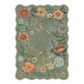 Lahome boho floral rug suits dining rooms and offices