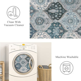Lahome Elise blue 2x3 rug suitable for compact entryways and kitchens.