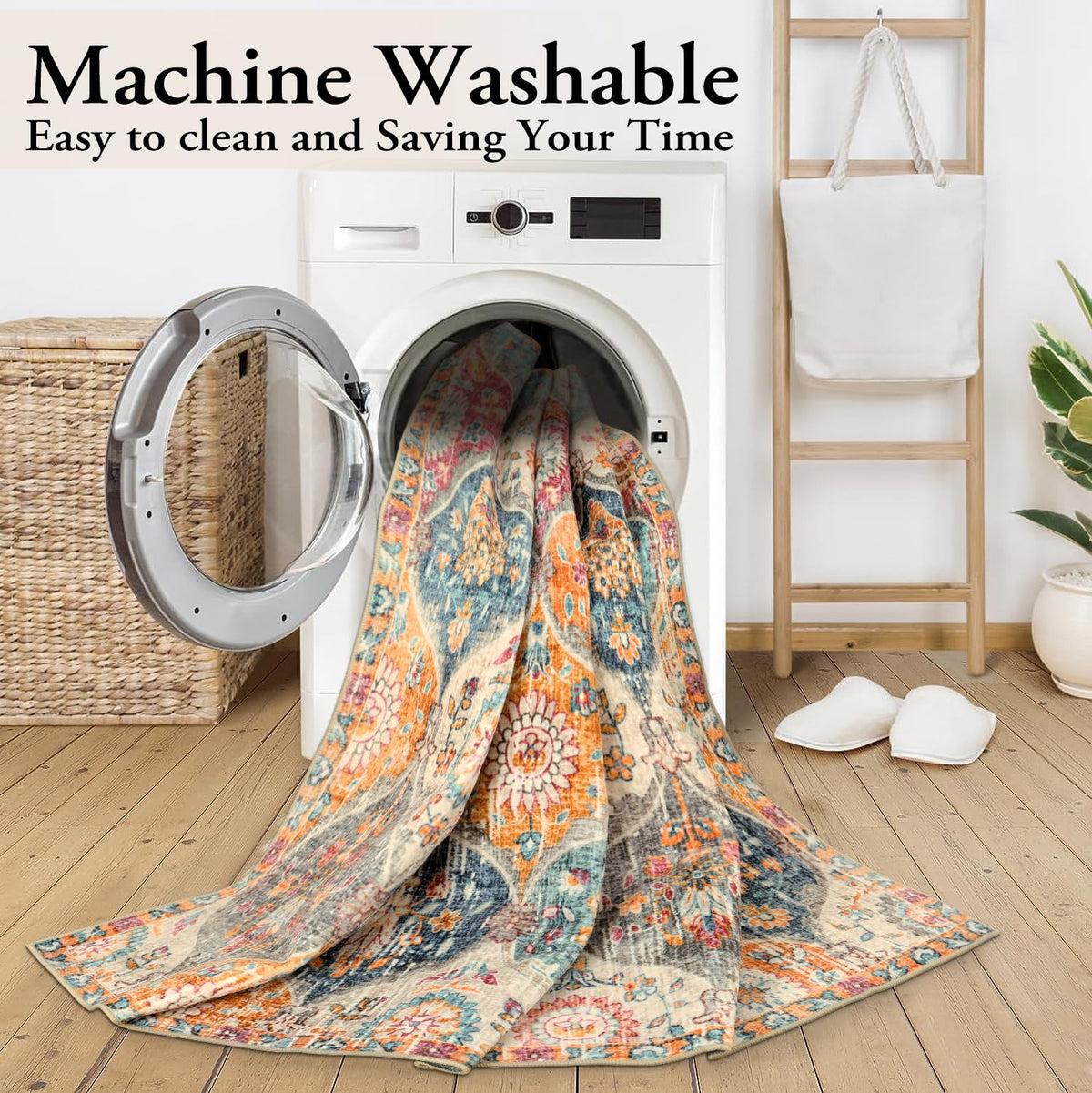 Lahome Elise 8x10 is machine washable for easy cleanup after messes.