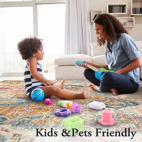 Lahome Elise non-slip backing helps prevent slips on clean floors.