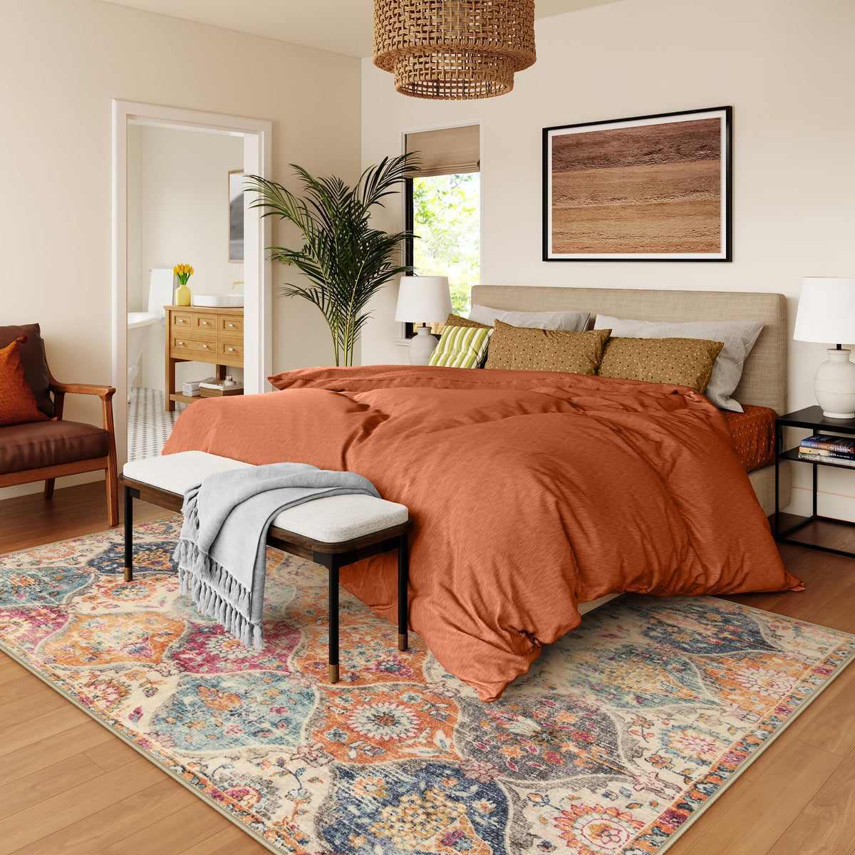 Lahome Elise rug provides soft faux wool feel, ideal for kids and pets.