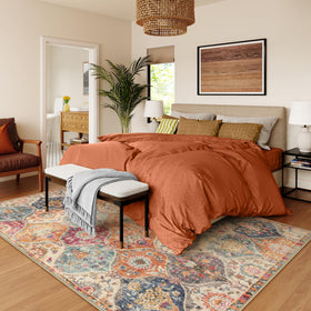 Lahome Elise rug provides soft faux wool feel, ideal for kids and pets.