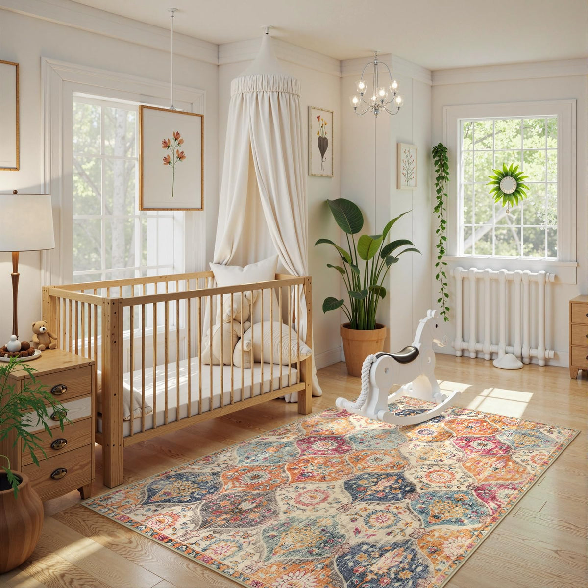 Lahome Elise low-pile rug that fits under doors and chairs.