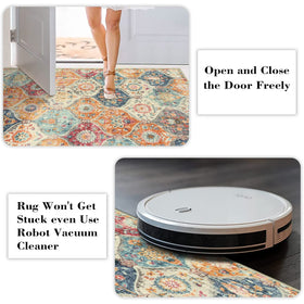 Lahome Elise rug with non-slip backing reduces slips on clean dry floors.