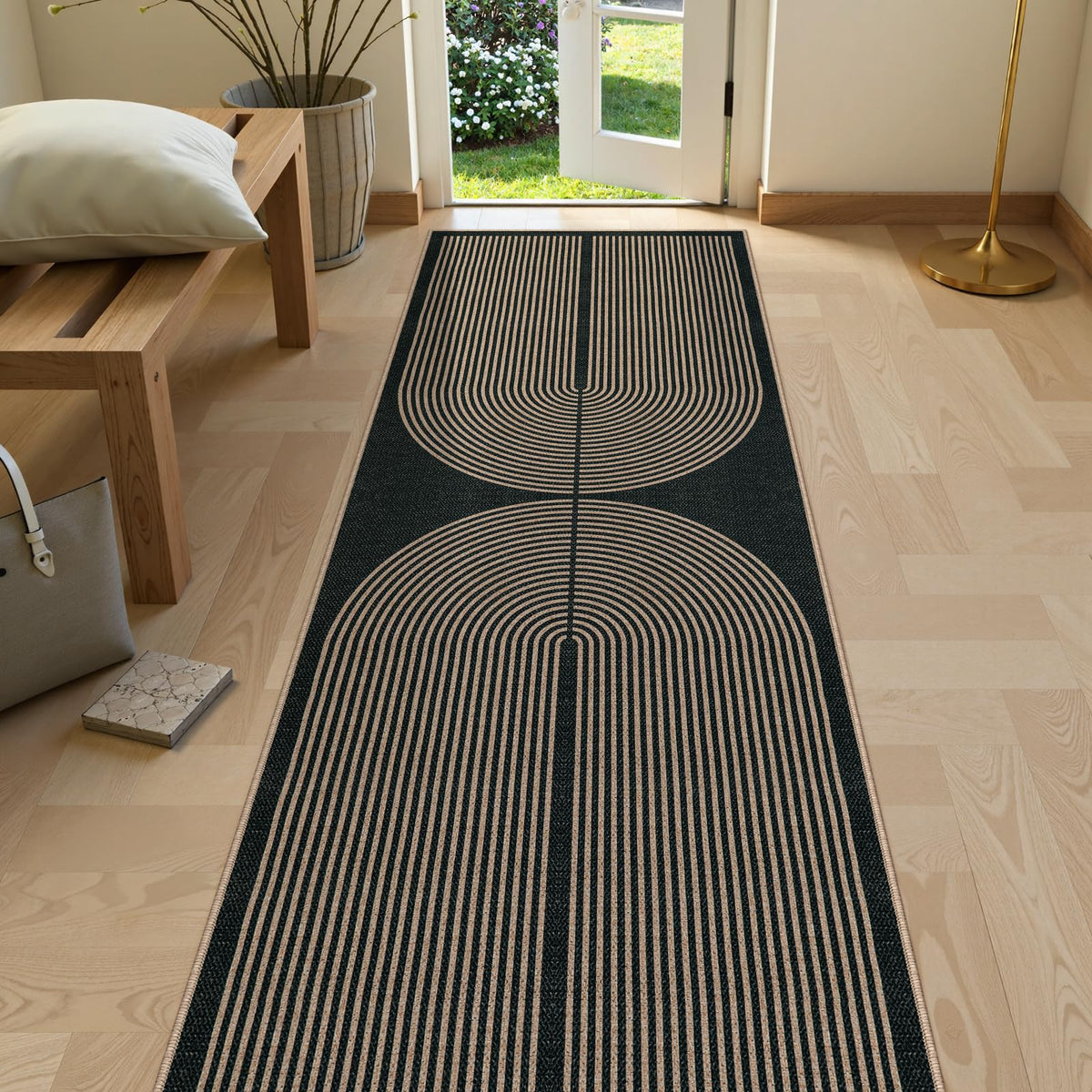 Lahome Enfys rainbow kitchen runner overview shows modern design and versatile decor potential.