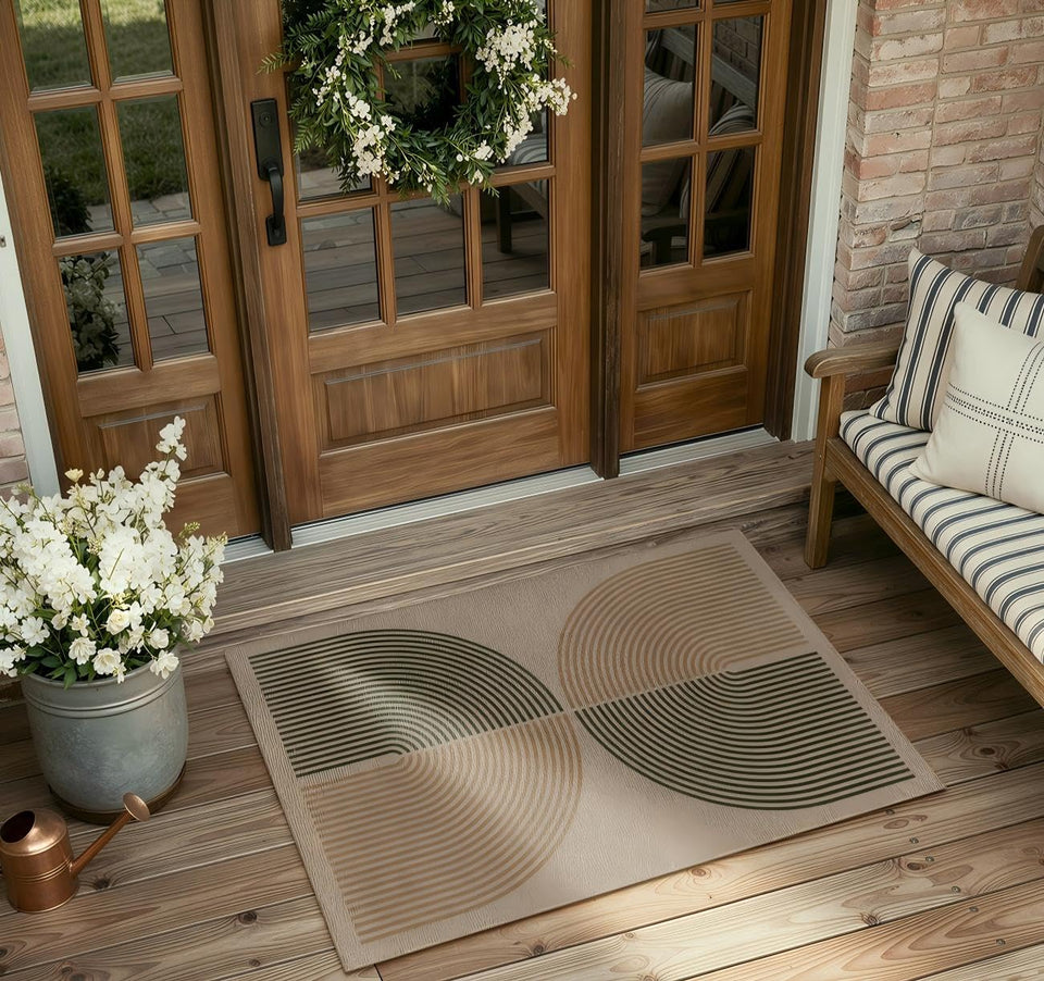 Lahome Enfys Rainbow Easy Jute Rug hero view showing durable, low-maintenance entryway appeal