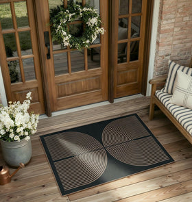 Lahome Enfys Rainbow front door mat with non-slip backing for entry safety