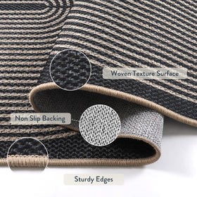 Lahome Enfys Rainbow kitchen rug is washable for easy refresh