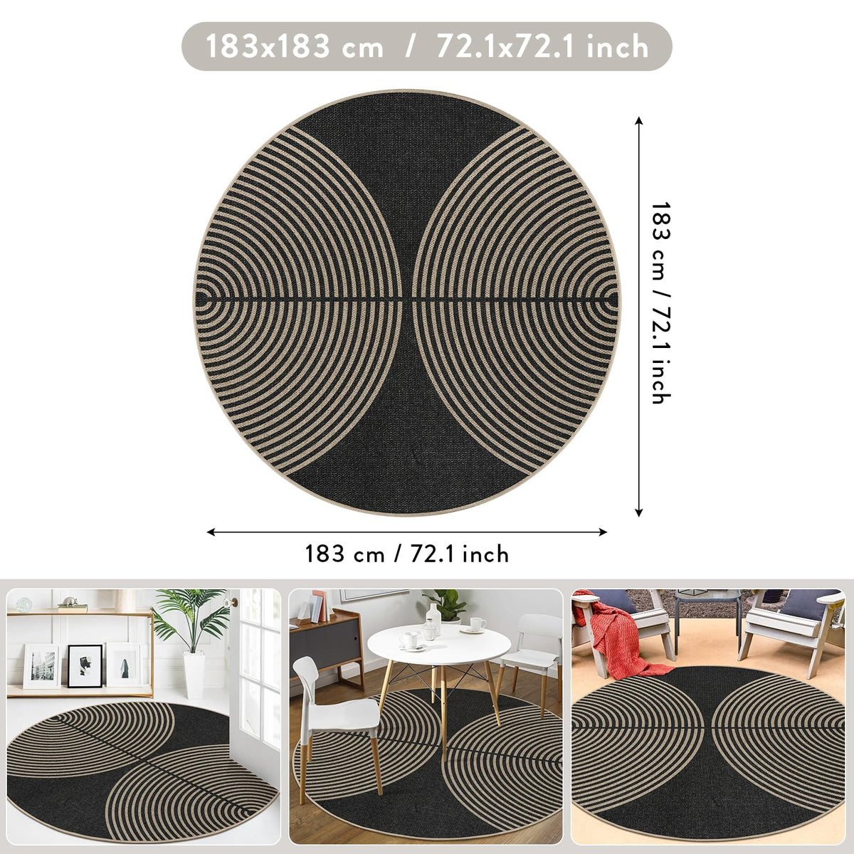 Lahome Enfys rainbow round rug at the entryway inviting warm welcome