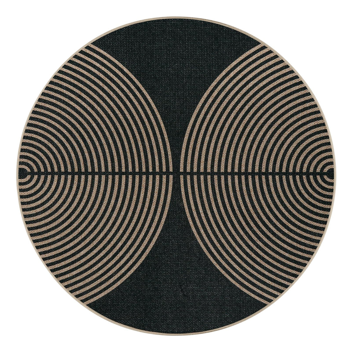 Lahome Enfys rainbow round rug ships folded and unfolds easily