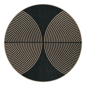 Lahome Enfys rainbow round rug ships folded and unfolds easily