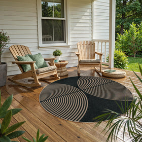 Lahome Enfys rainbow round rug is pet-friendly and easy to clean