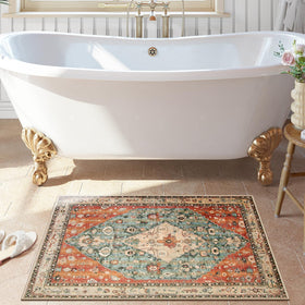 Lahome Felice 2x3 kitchen sink rug adds color and easy-clean convenience