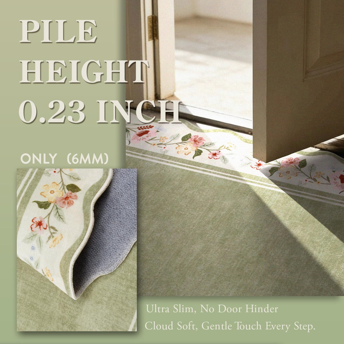 Lahome floral runner designed for high-traffic areas with easy maintenance.