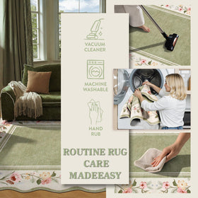 Lahome washable rug simplifies cleanup for busy kitchens and pet homes.