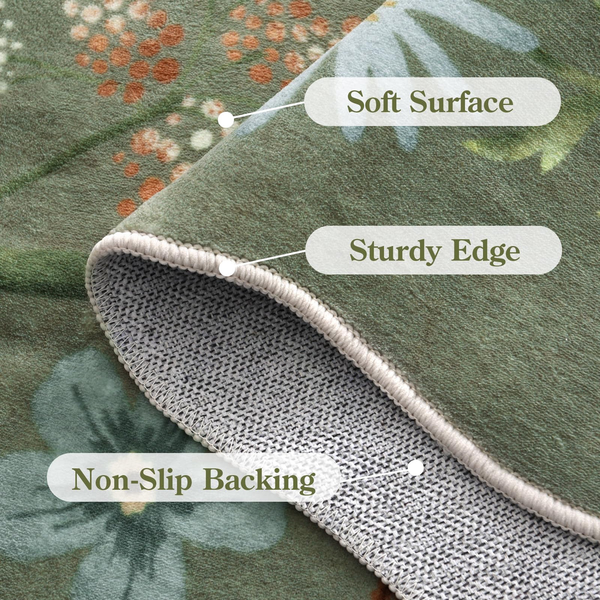 Lahome Floral Round Area Rug features a soft textile underfoot for comfortable daily use.
