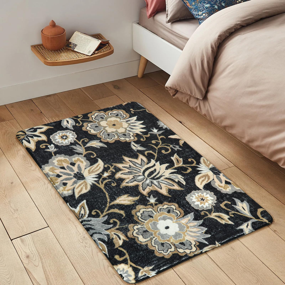 Lahome floral washable rug machine washable for easy upkeep
