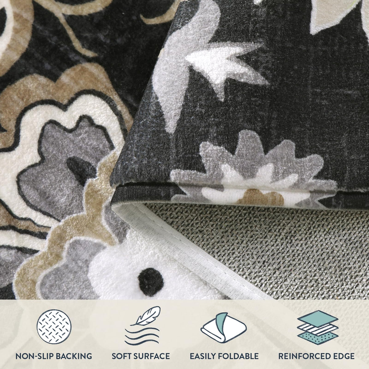 Lahome foldable entry rug easy to move and store
